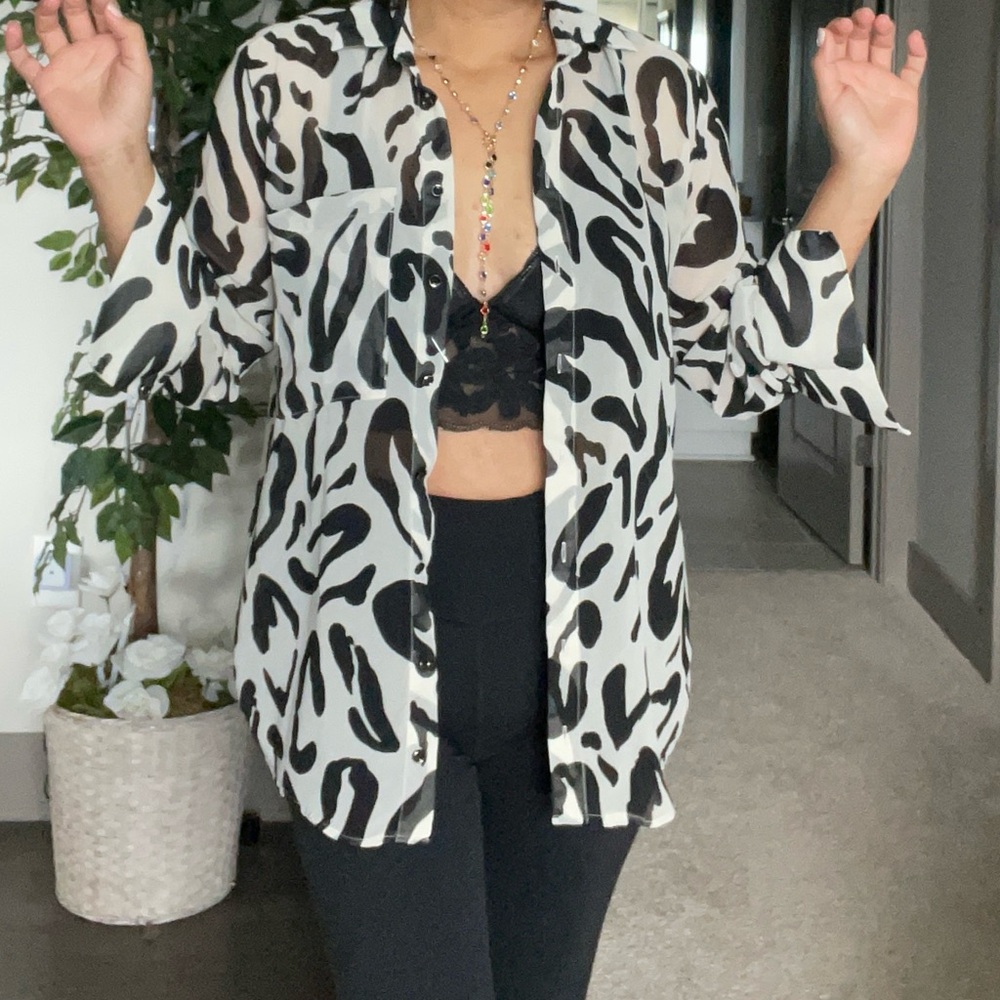ZARA SEMI SHEER blouse